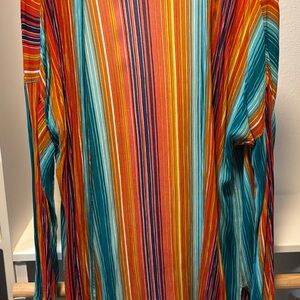 Rock & Roll Cowgirl Vibrant Striped Long Sleeve Shirt